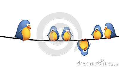 Bird wire Vector Illustration