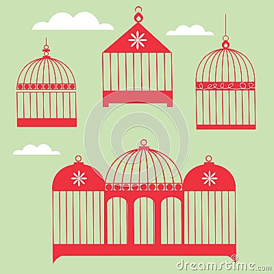 Birdcage Set Stock Photo