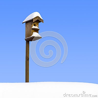 Birdhouse on a stick Stock Photo