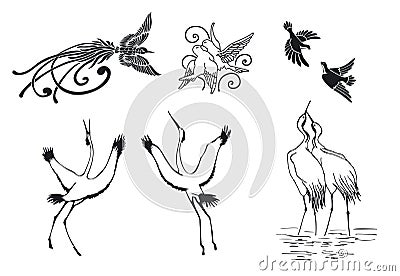 Birds design elements Vector Illustration