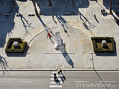 Birds eye view street photography Editorial Stock Photo