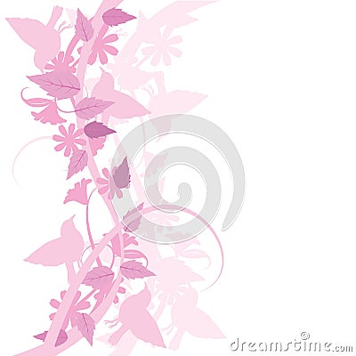 Birds and floral background Stock Photo