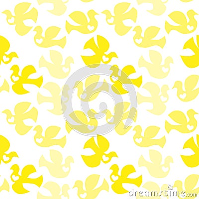 Birds Hearts Background Seamless Stock Photo