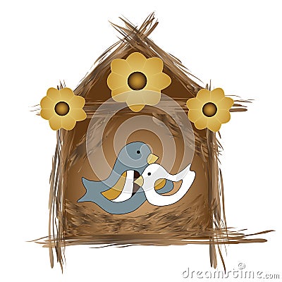 Birds nest Vector Illustration