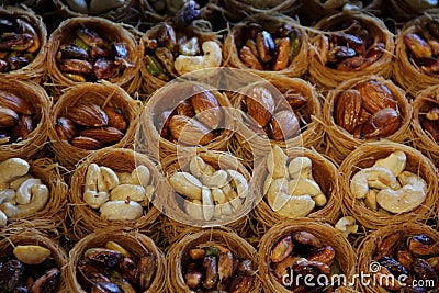 Birds Nest Knafeh Stock Photo