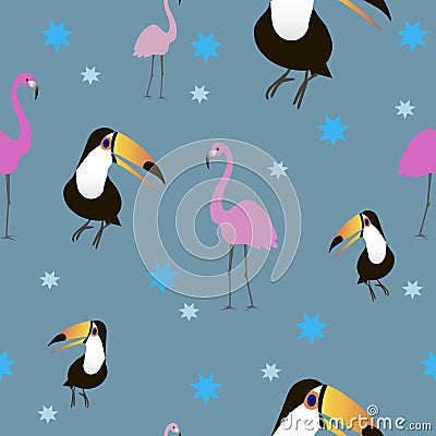 Birds pattern seamless vector illustration Vector Illustration