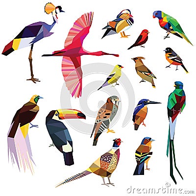 Birds set Vector Illustration