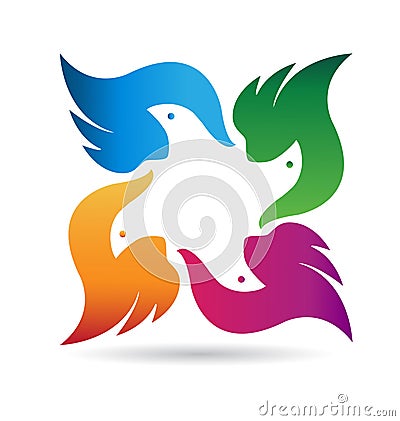 Birds team logo vector Vector Illustration