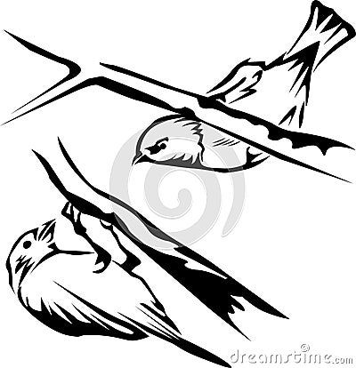 Birds on the tree Vector Illustration