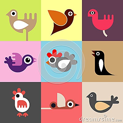 Birds vector wallpaper Vector Illustration
