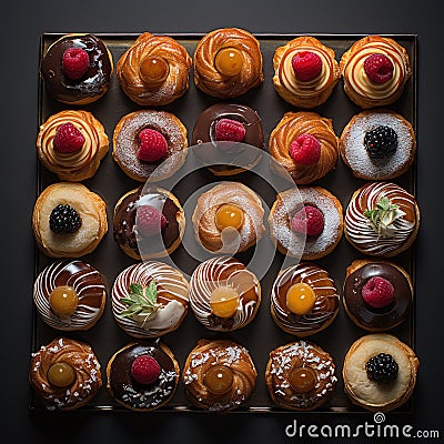beautifully arranged cupcakes collection Stock Photo