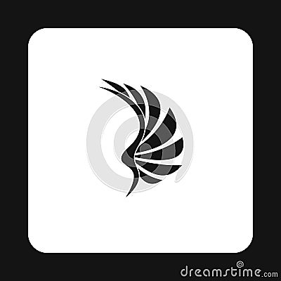 Birds wing icon, simple style Vector Illustration