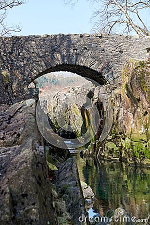 Birks Bridge over the River Duddon near Seathwaite, Duddon Valley, Cumbria Stock Photo