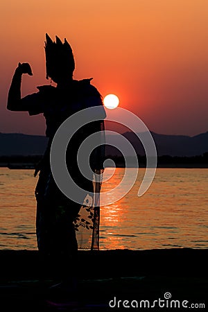 Birmania Sunset backlight Stock Photo