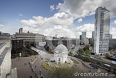 Birmingham City Center Centenary Sq Stock Photo