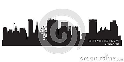 Birmingham, England city skyline. Detailed vector silhouette Vector Illustration