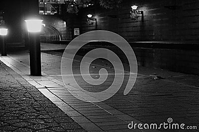 Birmingham Mailbox canal in the night time. Stock Photo