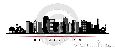 Birmingham skyline horizontal banner. Vector Illustration