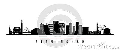 Birmingham skyline horizontal banner. Vector Illustration