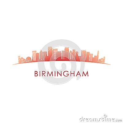 Birmingham skyline silhouette. Vector Illustration