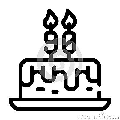 Birth cake line icon vector illustration sign Vector Illustration