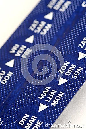 Birth control calendar Stock Photo