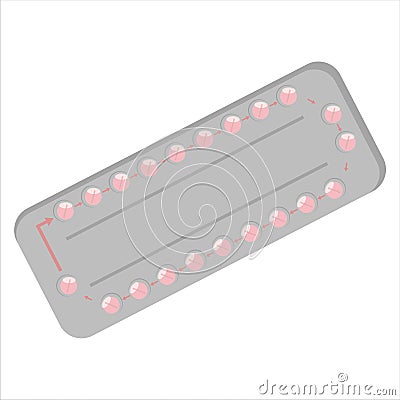 birth control pills Vector Illustration