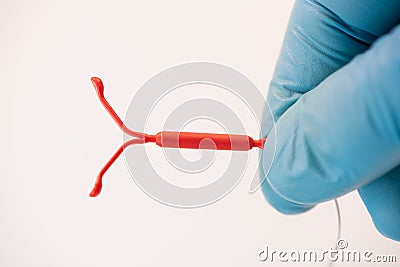 Birth Control symbol, IUD contraception, Sex education with responsability Stock Photo