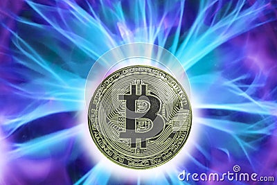 Birth or fork of Bitcoin cryptocurrency. Stock Photo