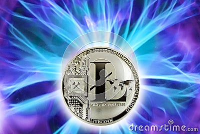 Birth or fork of litecoin cryptocurrency. Stock Photo