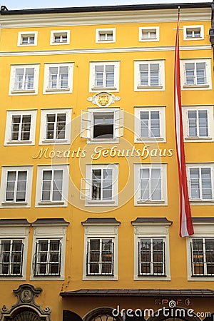 Birth house of Wolfgang Amadeus Mozart, Salzburg Editorial Stock Photo