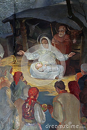 Birth of Jesus Stock Photo