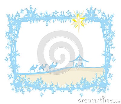 Birth of Jesus in Bethlehem Vector Illustration