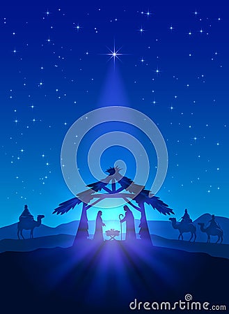 Birth of Jesus Vector Illustration