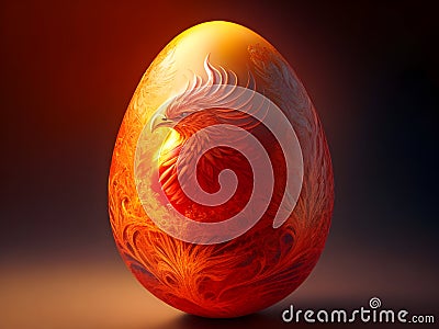 Birth of the Phoenix: Enigmatic Egg Imagery Stock Photo