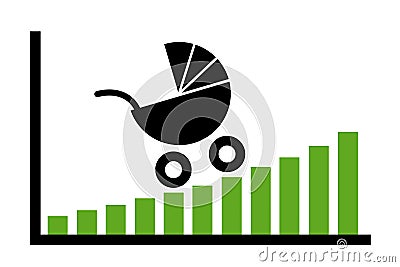 Birth rate is increasing and growing Vector Illustration