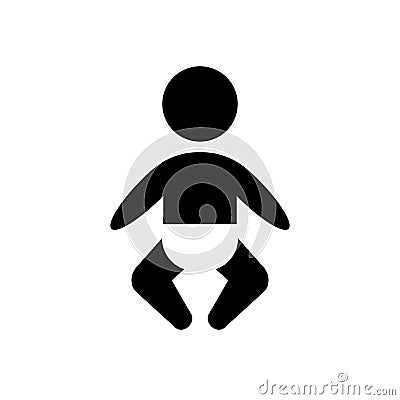 Birth rate silhouette icon. Vector Illustration