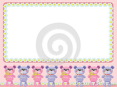 Birthday background with bears Vector Illustration