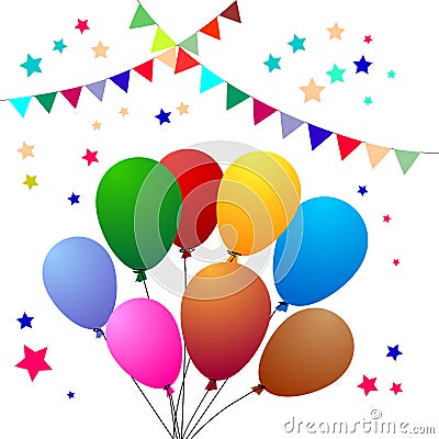 Birthday balloons Vector Illustration