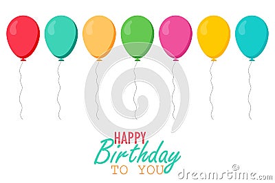 Birthday balloons vector illustration. Vector Illustration