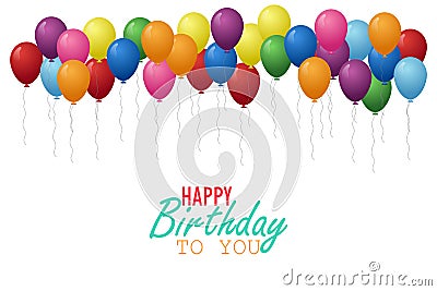 Birthday balloons vector illustration. Vector Illustration