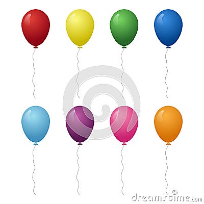 Birthday balloons vector illustration. Vector Illustration