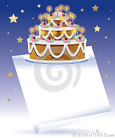 Birthday cake Vector Illustration