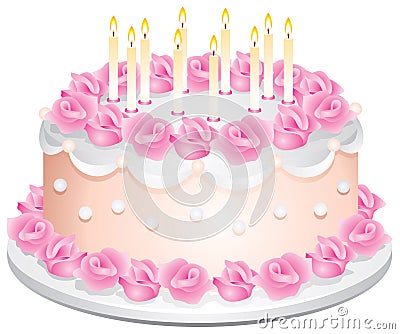 Birthday Cake Vector Illustration