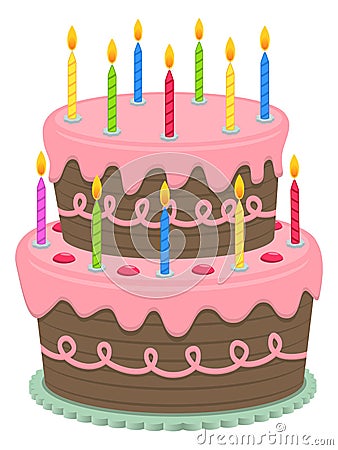 Birthday Cake Vector Illustration