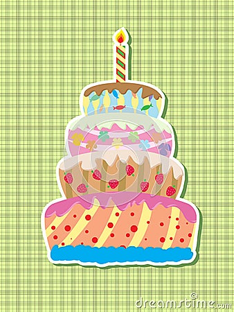 Birthday cake Vector Illustration