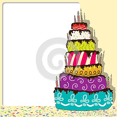 Birthday Cake Vector Illustration