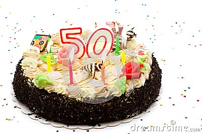 Birthday cake for 50 years jubilee Stock Photo