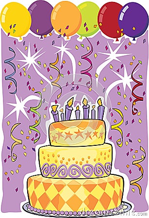 Birthday Cake Vector Illustration