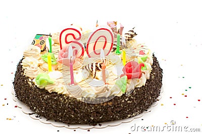 Birthday cake for 60 years jubilee Stock Photo